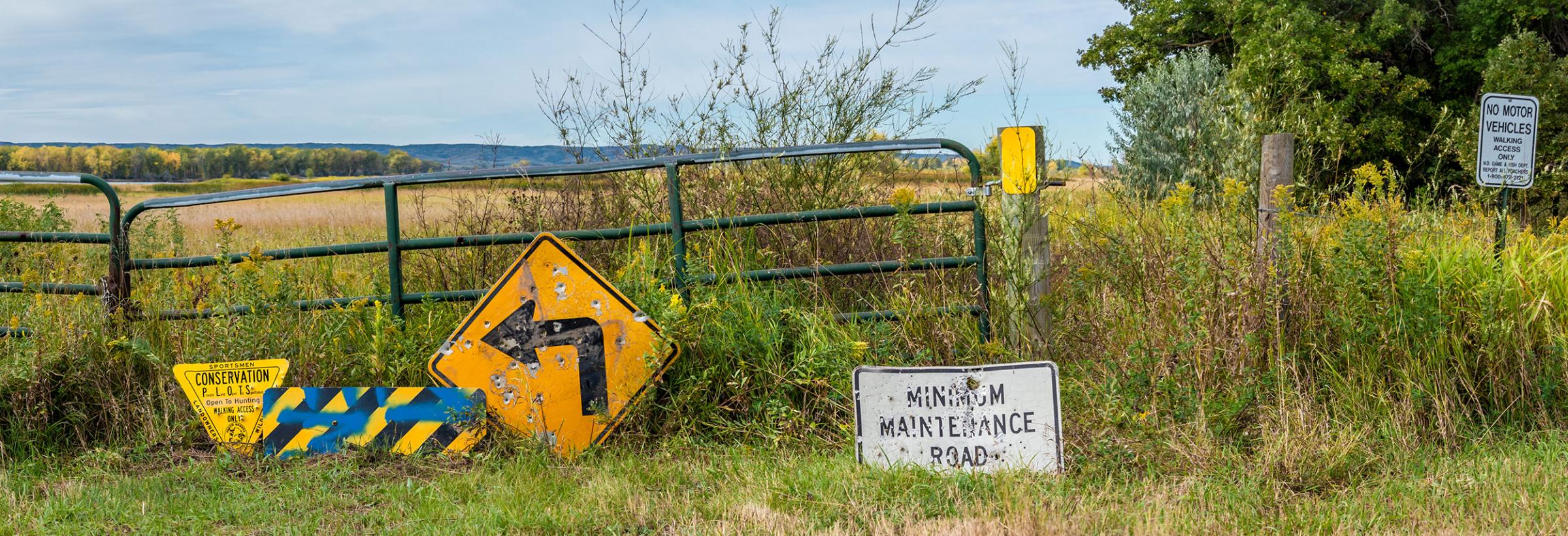 Destroyed signs