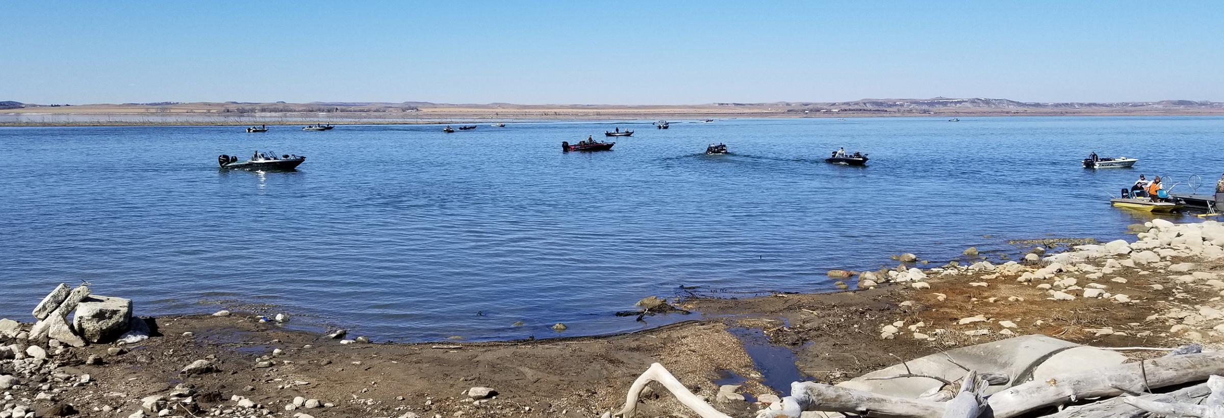 Boats on a lake