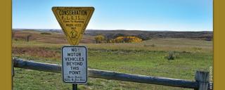 Plots sign in badlands