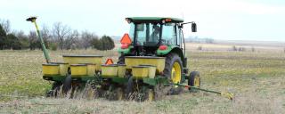 Tractor in field