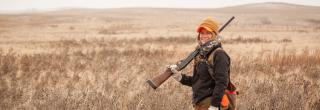 Cayla Bendel hunting on the prairie
