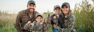 Family after successful dove hunt