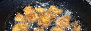Fried fish in pan