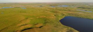 Prairie potholes seen from the air