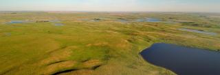 Prairie potholes aerial photo