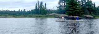 Women canoeing 