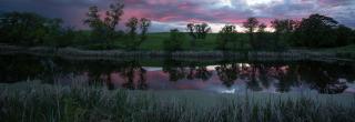 Sunset over a wetland