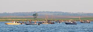 Boats on Devils Lake