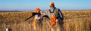 Dad and kid hunting