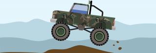 Illustration of a truck driving in mud