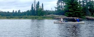 Women canoeing 