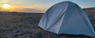 Tent at sunset