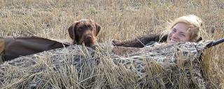 Cayla and Fin waterfowl hunting