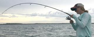 Woman fishing
