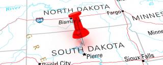 Map showing the Dakotas