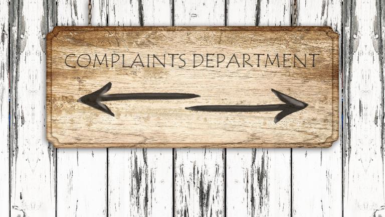 Complaints Department sign