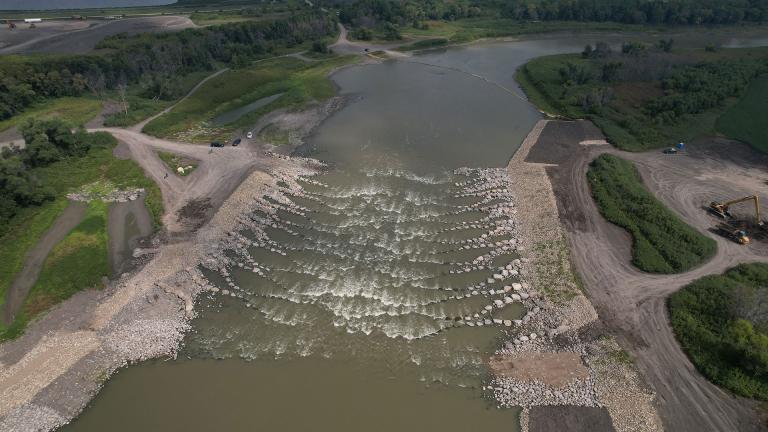 Modified Drayton Dam from the air