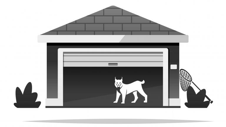 Drawing of lynx in garage