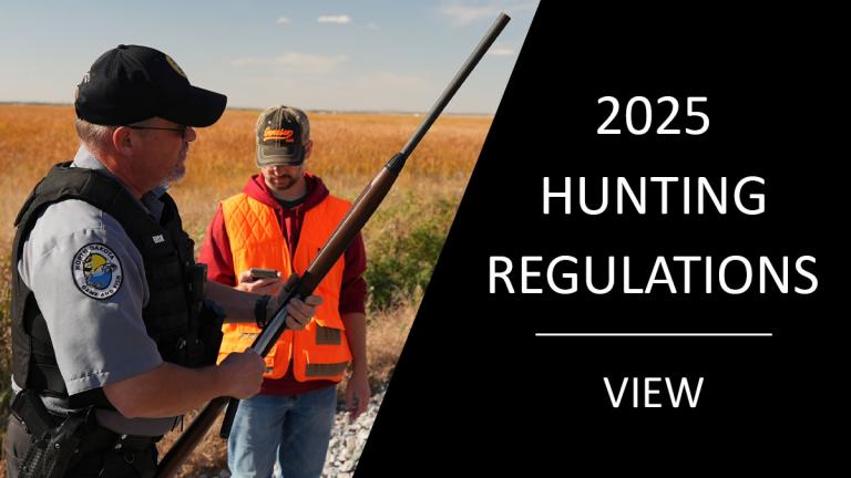 View Regulations (pictured-game warden checking gun)