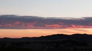 Sunset over the badlands