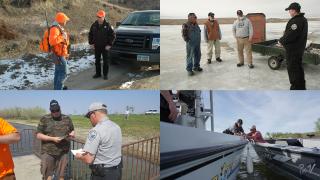 Wardens working in the field