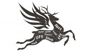 Drawing of deer with wings