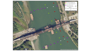 Missouri River bridge navigation channel map