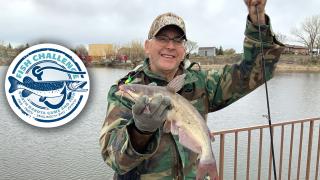 Angler with catfish