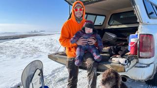 Scott and Fischer after a hunt