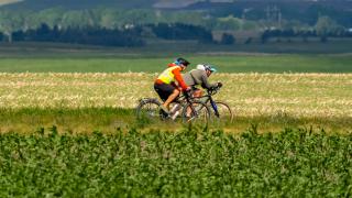 Mike Forsberg and Andy Caven biking