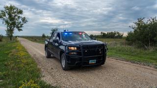 Warden truck with flashing lights